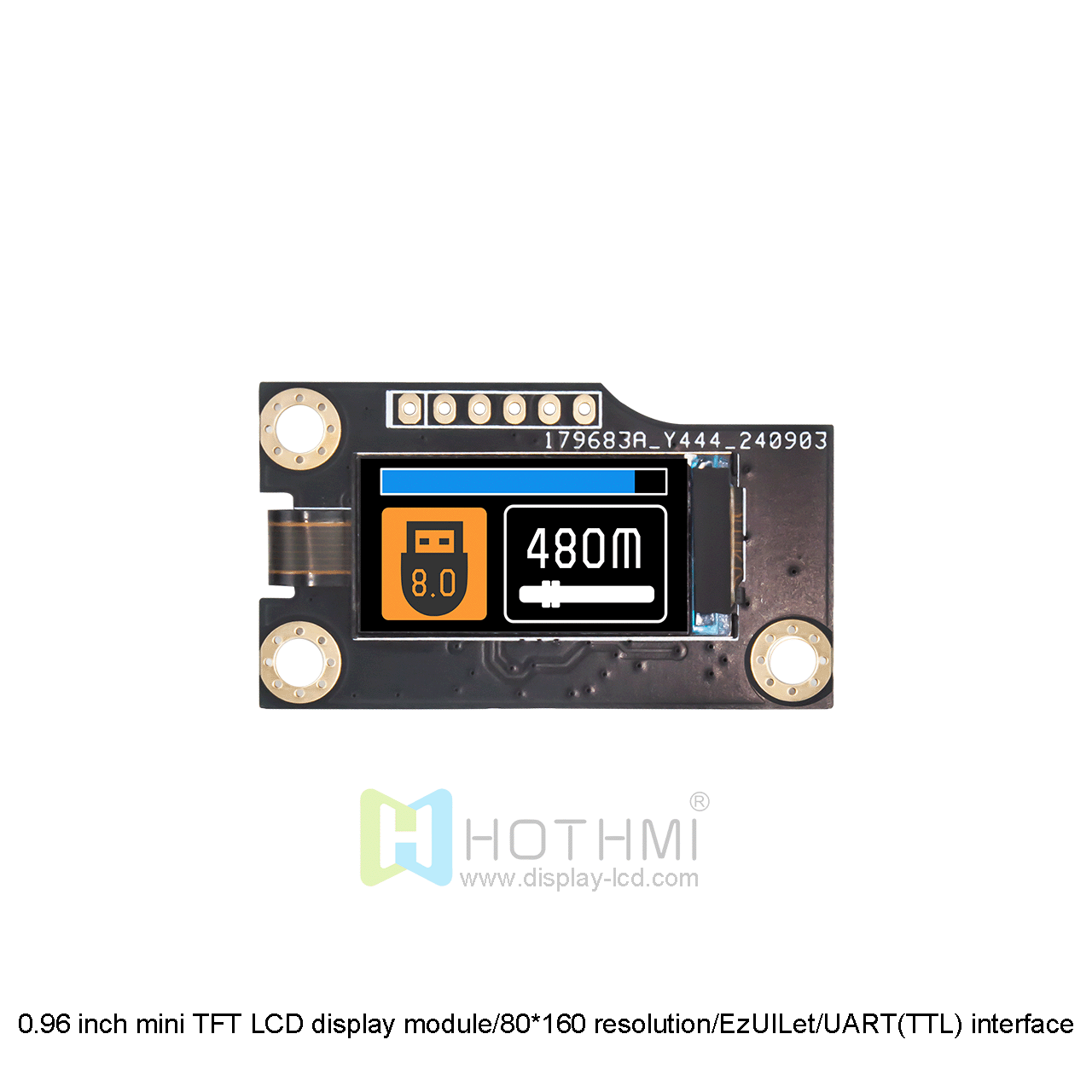 0.96 inch TFT LCD display modules | 80*160 EzUILet UART(TTL)  LCD Display Screen