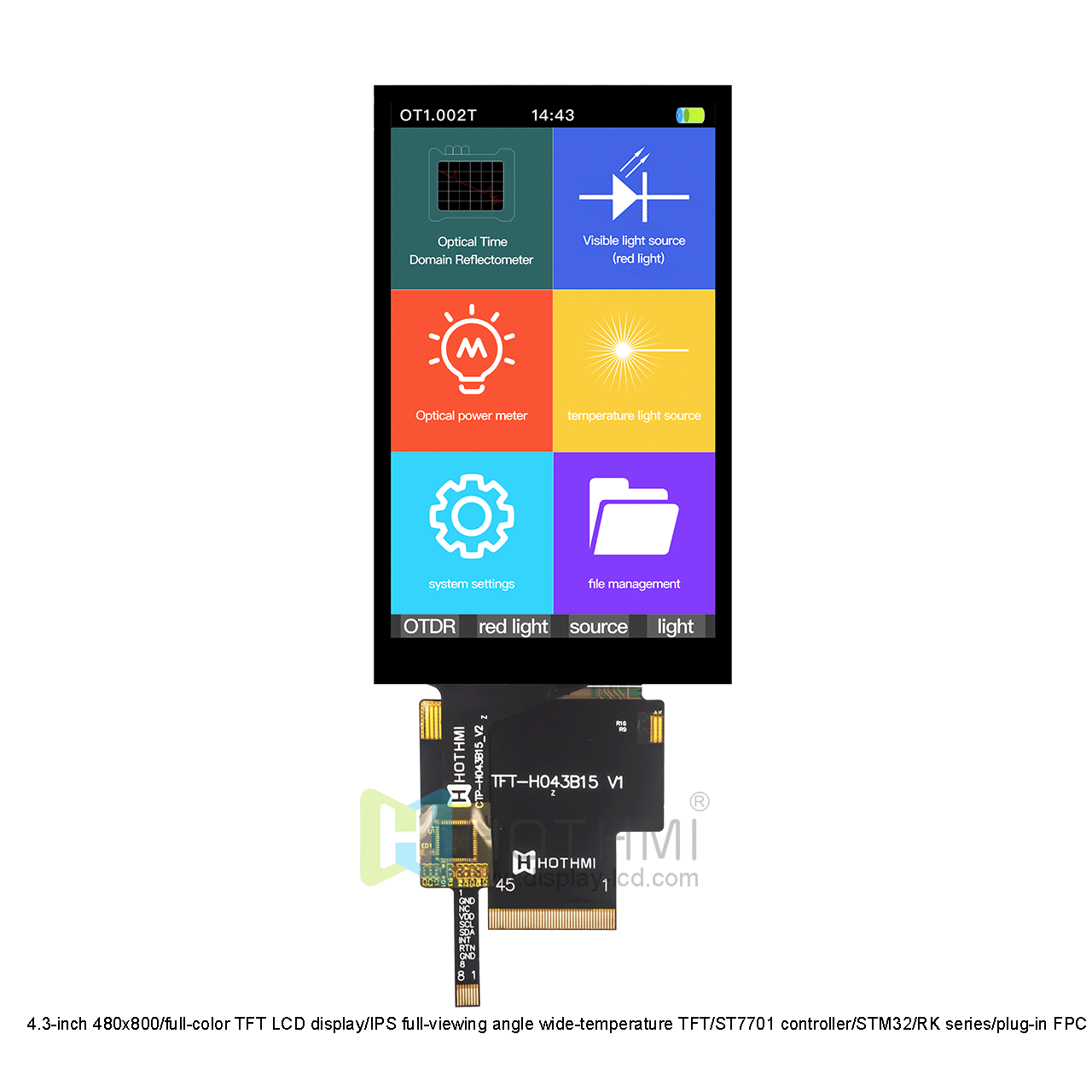 480x800 4.3 inch IPS Capacitive touch TFT LCD display with ST7701 controller