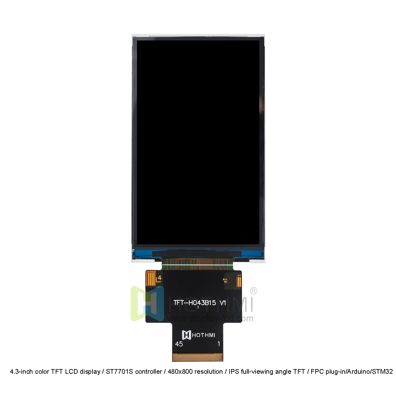 4.3 inch 480x800 TFT LCD display with ST7701S controller 