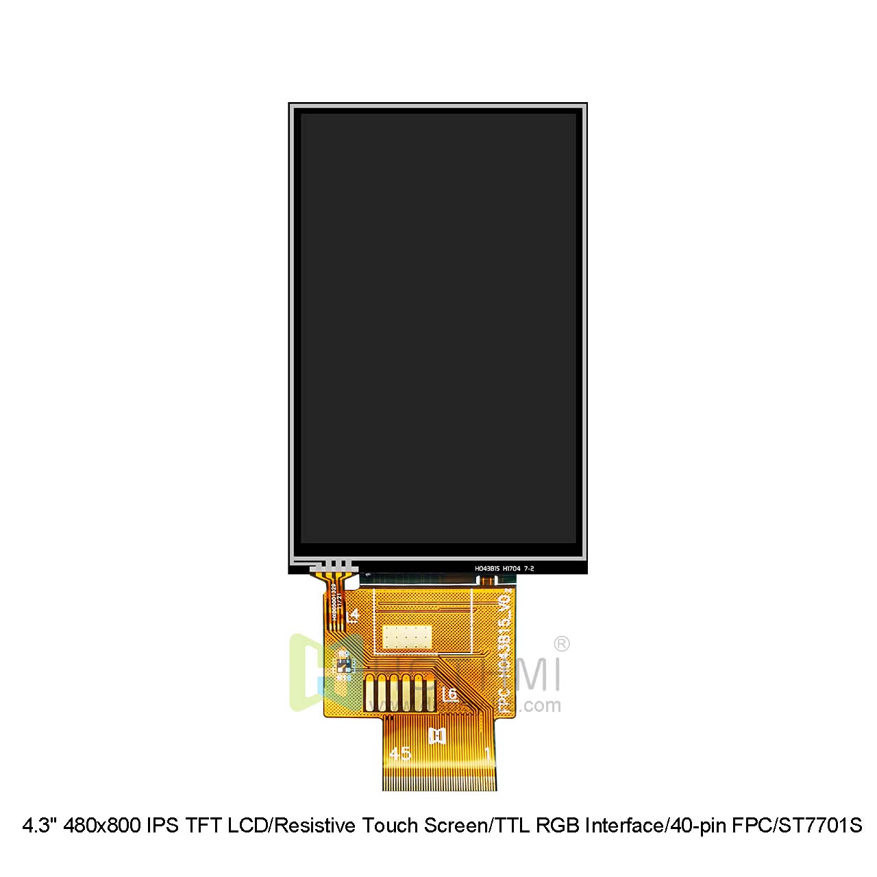 4.3 inch 480x800 Resistive touch TFT LCD Display  