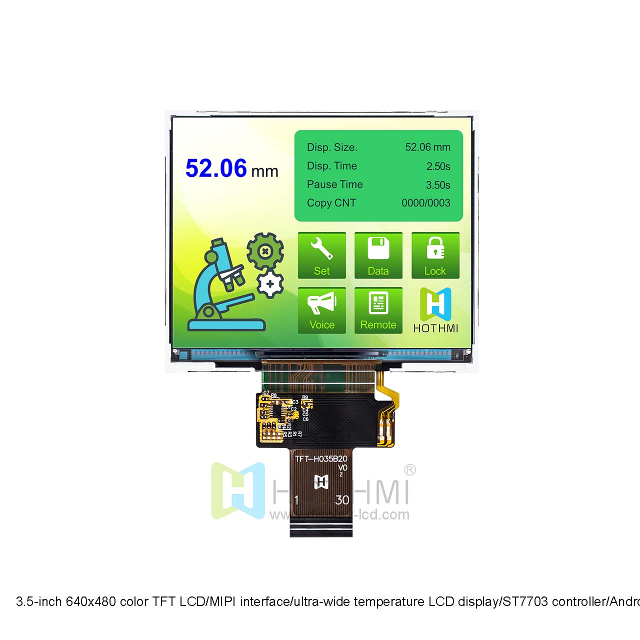 3.5 inch color TFT LCD | 640x480 MIPI interface LCD display | ST7703 