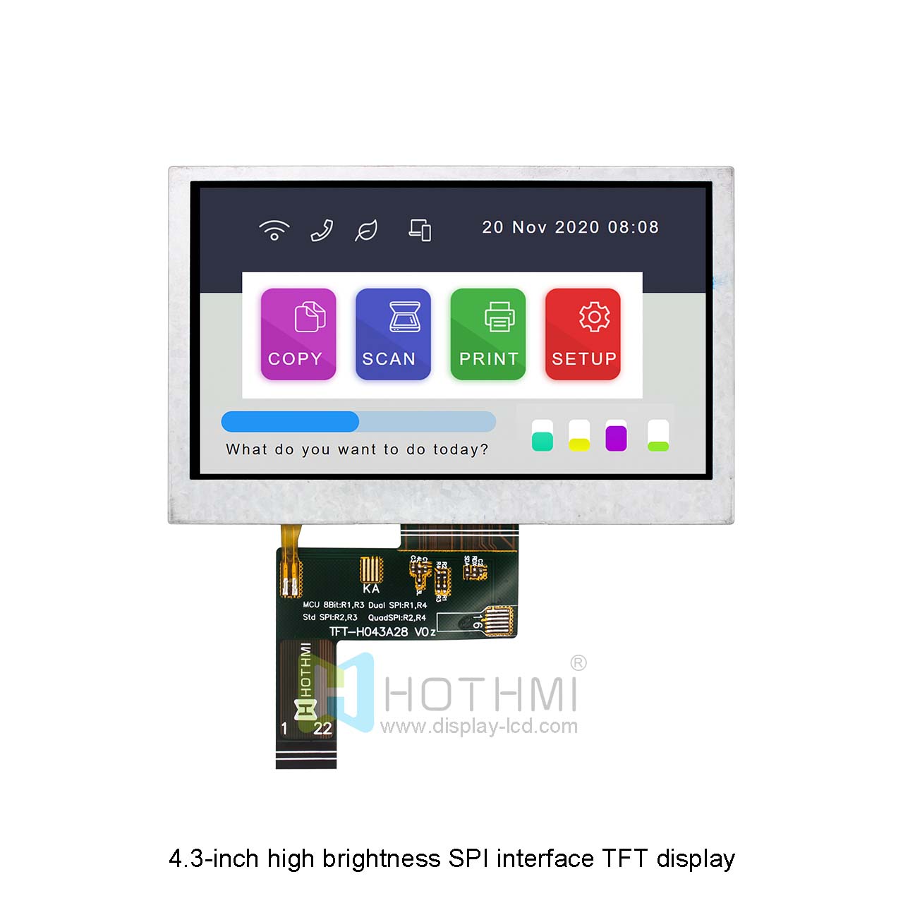 4.3 inch TFT display with 480x272 Resolution and NV3041 driver chip