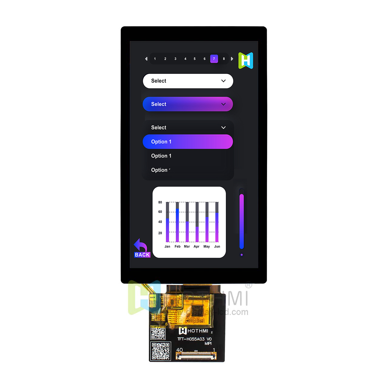 5.5 inch 720x1280 MIPI Interface capacitive TFT LCD Module with ST7703 Controller