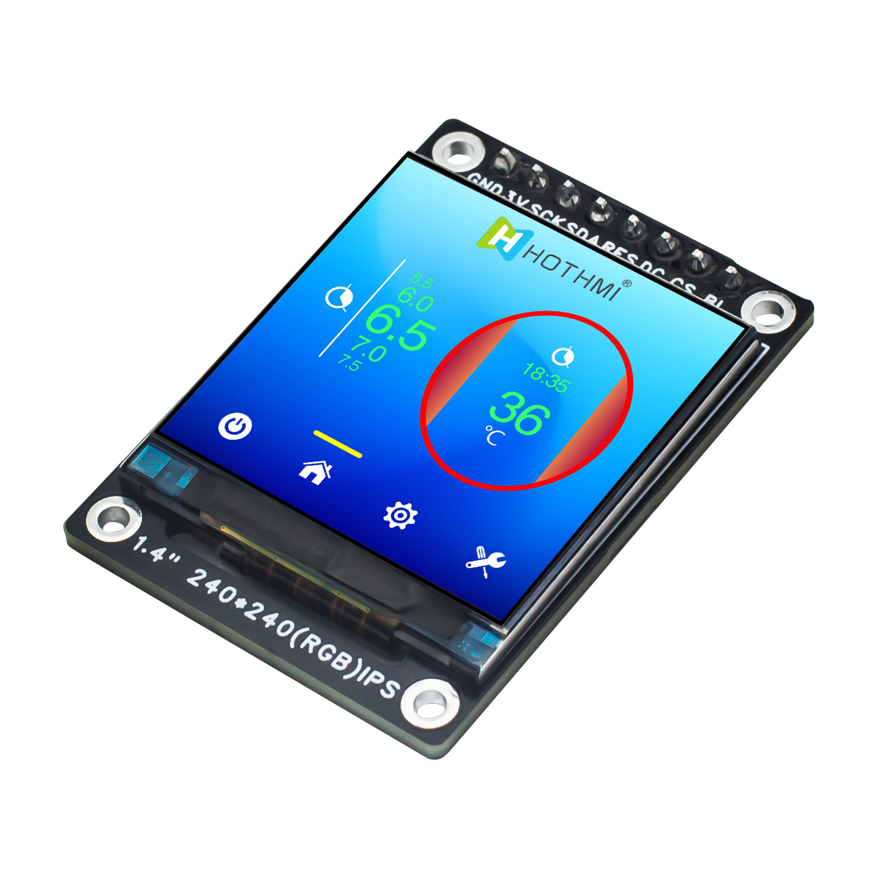 1.4 inch TFT LCD display module with 240x240 SPI and ST7789 