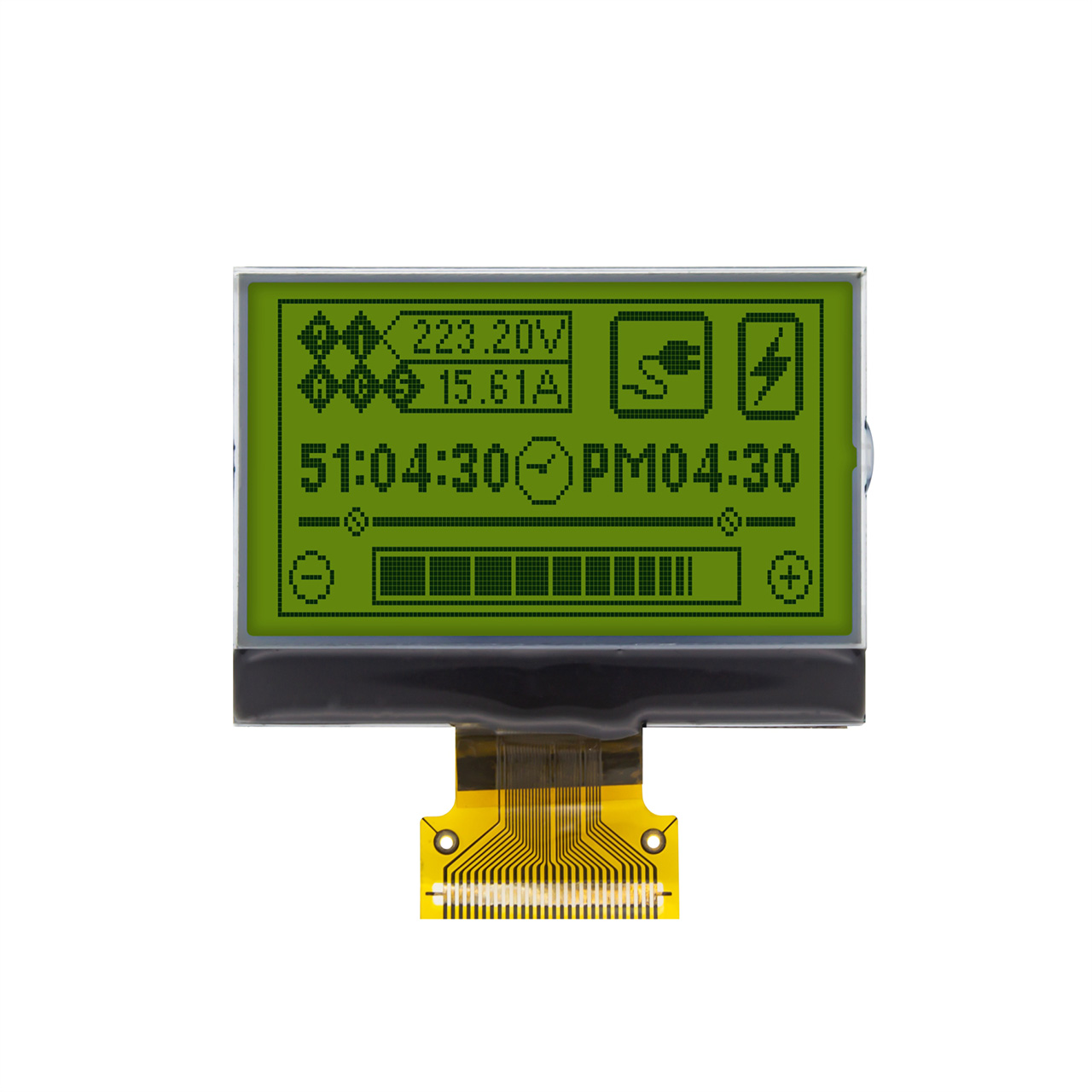 图形COG液晶屏128X64 | STN+ | 1.8寸黄绿背光 | MCU | 3.3V | ST7565R